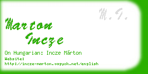 marton incze business card